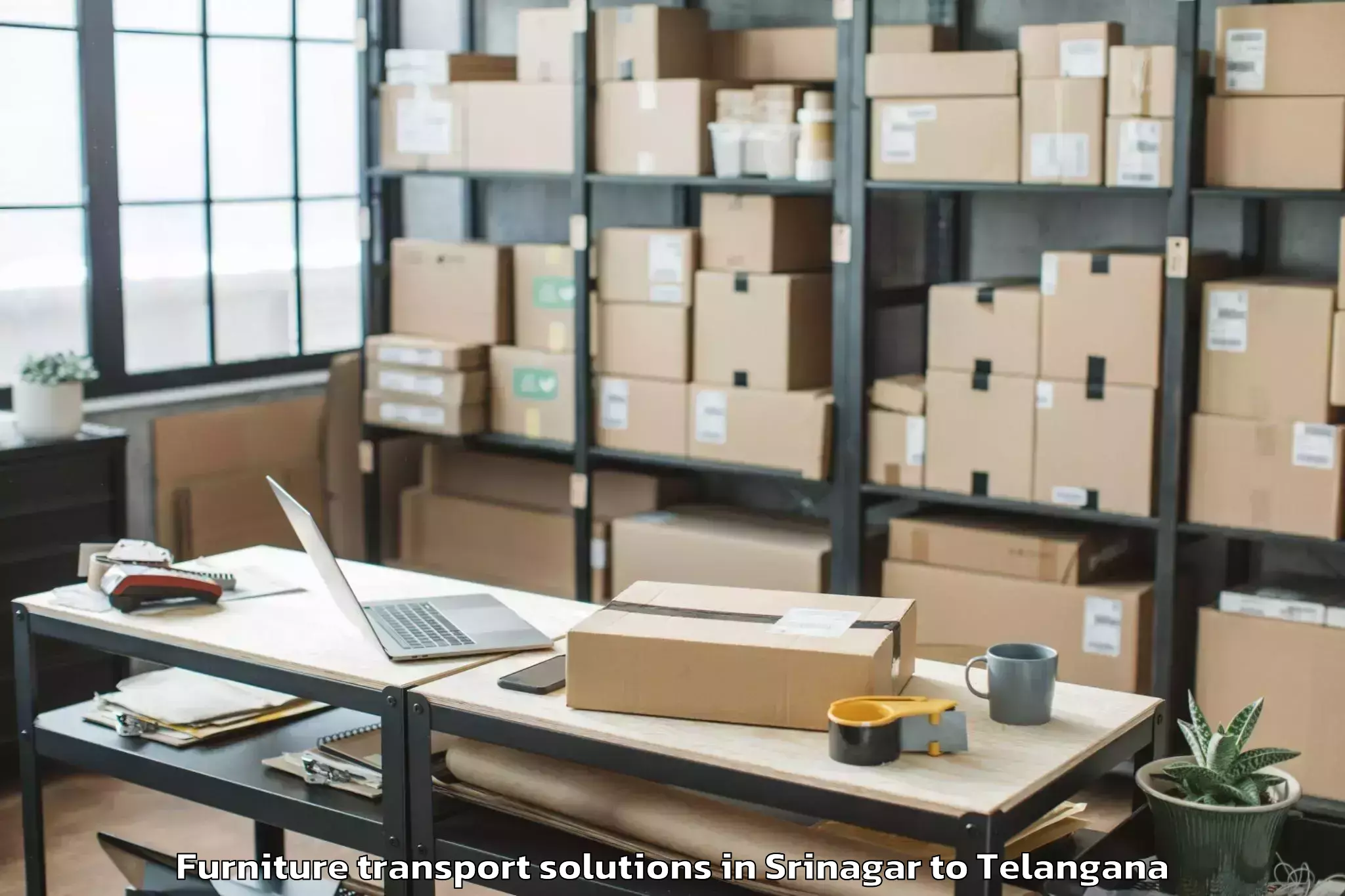 Book Srinagar to Vemsoor Furniture Transport Solutions Online